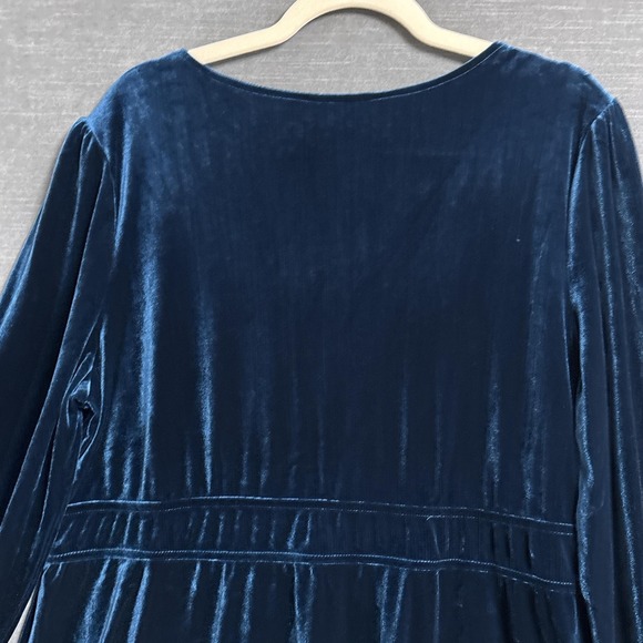 Lane Bryant Dress 18/20 Blue Velvet Long Sleeve Party Cocktail Holiday Boho - Picture 6 of 10